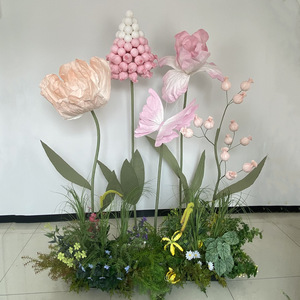 Gruppo di giacinti personalizzati fiori artificiali misti moderni per feste di nozze sfondo per feste e centri commerciali puntelli per finestre in cartone - Product Image 1