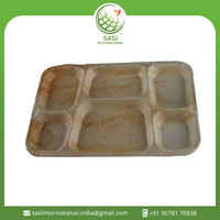 Vaisselle jetable en feuilles de palmier 100% naturelles Assiettes portionnées en feuilles de palmier biodégradables du fabricant indien