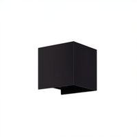 Lámpara de Pared Exterior Cuadrada LED de Aluminio Impermeable CCT Negra de 12 W, Iluminación Duradera y Elegante para Uso en Jardines