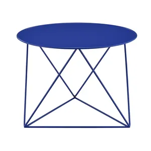 Table d'appoint ronde classique en métal noir pour couloir et côté canapé, table basse moderne à monter soi-même pour salon - Product Image 5