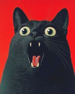 カスタマイズ可能カラー高品質黒猫赤背景グラフィックプリント女性パーカードロップショルダーオーバーサイズ女性パーカー - Product Image 2