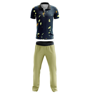 Customized Sublimation Cricket Uniform Set Men Women Turn <b>Down</b> Collar Quarter Button <b>Down</b> Cricket Jerseys <b>Pants</b> Unisex Adults - Product Image 4