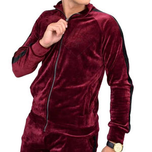 Chándal de invierno de terciopelo Vintage para hombre, conjunto de entrenamiento sólido transpirable de alta calidad, ropa de ocio de talla grande, pantalones de dos piezas - Product Image 2