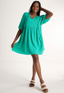 Vestido corto bohemio de nuevo diseñador para verano, ropa de playa para mujer, cuello en V, Túnica Midi, ropa de fiesta, Vestido de manga corta - Product Image 3