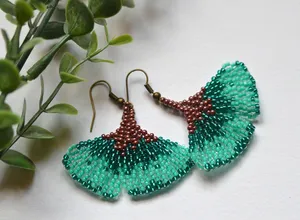 Handmade Seed Bead Earrings <b>Fashion</b> <b>Jewelry</b> from India Multicolor Embroidered Earrings for Women - Product Image 2