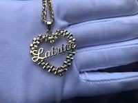 Pendentif personnalisé en acier inoxydable plaqué or, design classique de dessin animé, collier avec cadre cœur Nugget Rollie pour femmes et hommes, bijoux