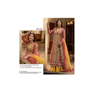2023 Top Bulk Selling Ethnic Ware Indian and Pakistani Style Organza Embroidery Work Salwar Kameez Suit from India