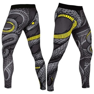 Shorts de compression pour le kick-boxing MMA, séchage rapide, respirant, décontracté, motif 3D, tricoté, taille élastique, pour hommes - Product Image 3