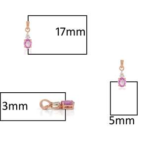 Colgante de Zafiro Rosa y Diamantes - Product Image 5