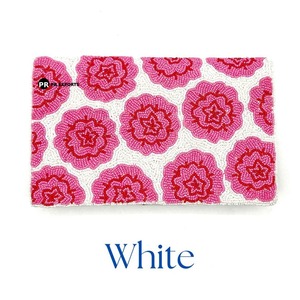 Para bolso de mano con cuentas de flores, moda de moda para mujer, bolso de mano para fiesta de boda, flor roja blanca, accesorio de noche llamativo - Product Image 1