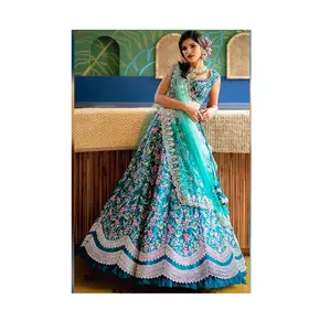 Haute sur demande Design moderne broderie travail fête porter Lehenga Choli pour les femmes de fournisseur indien