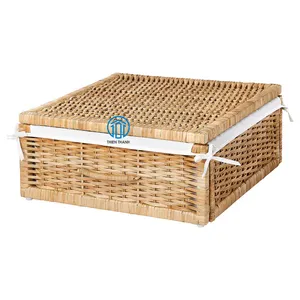 A Warm Look Decorative And Practical Perfect For Storing Daily Mess With Linen Inside Layer Rattan Basket Skilled Craftspeople