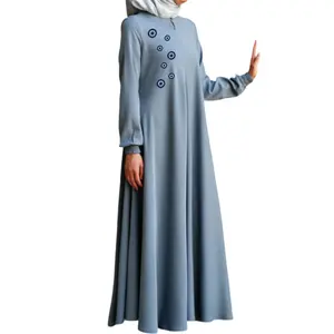 2024 New Arrival Evil Eye Patches Wear Muslim Abaya Islamic Luxury Clothing Women Abaya Dresses High Quality