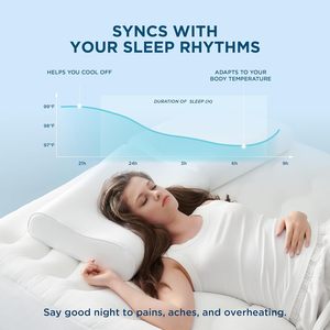 Oreiller de cou cervical gris confortable pour le soulagement de la douleur Oreillers de lit en mousse à mémoire de forme pour dormir, Oreiller de soutien du cou sans latex - Product Image 5