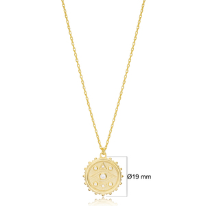 Delicate Medallion Eye Design <b>Necklace</b> Turkish Wholesale Handmade 925 Sterling Silver Jewelry - Product Image 2