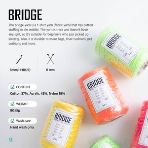 Hilo de tejer YARNA Bridge (300g) para ganchillo, mantas, proyectos DIY, suelo de hilo gigante, fibra robusta, versátil y sostenible a gran escala - Product Image 5