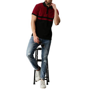 Top Quality <b>Men</b> Summer Wear <b>Polo</b> <b>Shirts</b> Custom Design Your Own <b>Red</b> & Black <b>Men</b> <b>Polo</b> <b>Shirt</b> with Custom logo Printing - Product Image 4