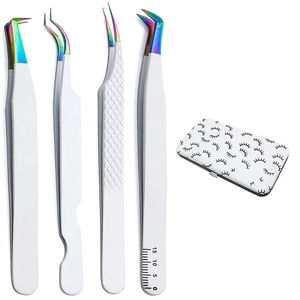 Pince à cils personnalisée professionnelle pince à cils lisse en acier inoxydable noir à 75 degrés - Product Image 1