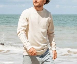 Sweat-shirt à col rond oversize pour hommes, manches longues, motif uni, saison d'hiver, sweat-shirt vierge avec impression de logo personnalisé, prix de gros - Product Image 5