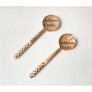 Eco Friendly Fruit <b>Dessert</b> Salad Servers Mixing Kitchen Cooking Utensils Resin Handle Acacia Wooden Salad Spoon and <b>Fork</b> Set - Product Image 4