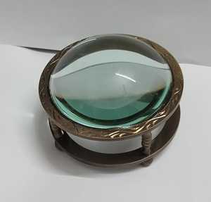 แว่นขยายทองเหลืองขัดเงาสไตล์วินเทจตั้งโต๊ะสำนักงานพร้อมกระดาษคริสตัลน้ำหนักของตกแต่งโต๊ะคริสต์มาสของขวัญ - Product Image 3