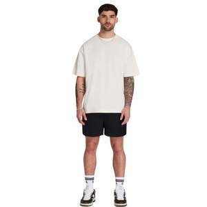 Camiseta Extra Grande para Hombre, 100% Algodón, 190 GSM, Estilo Urbano, Camiseta Básica con Logotipo Estampado en la Parte Delantera y Trasera, Hombros Caídos, Corte Holgado - Product Image 3