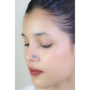 925 <b>Silver</b> <b>Stud</b> Earrings Laxmi Maa Nosepin with Nazakat Wire Jewelry Type - Product Image 2