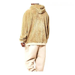 Sweat à capuche Sherpa avec logo brodé personnalisé pour hommes vente en gros de pulls à manches longues pour hommes taille adulte à la mode - Product Image 4