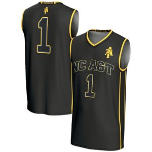 Maillot de basket-ball Custom NC A & T Aggies pour hommes, noir, numéro 1 - Product Image 1