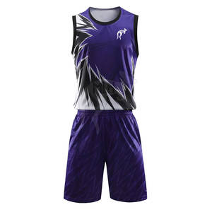 Latest Design Breathable Summer Sportswear <b>Basketball</b> Uniform Sets Customized Printing Solid Color Plus Size 100% Sizes - Product Image 1