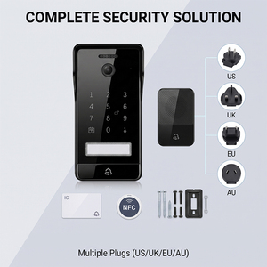 Ensemble <span class=keywords><strong>interphone</strong></span> vidéo Hiwink Multi Unlock NFC RFID avec affichage météo, écran tactile LCD 3,5 pouces, panneau de commande intelligent Zigbee - Product Image 5