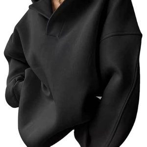 Sweats Preppy col en V pour femmes Sweats à capuche mode hiver avec manches longues tenues à col rond de Boomletcorp - Product Image 6