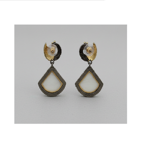 ต่างหูออกแบบนกยูงวินเทจเคลือบหินสีและ rhinestones สำหรับดูหรูหราโบราณที่มีอยู่ในราคาที่ยอมรับได้ - Product Image 6