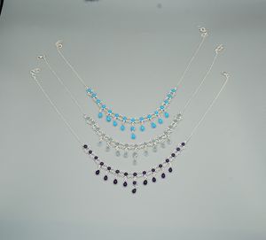 Collier ras du cou massif en argent sterling 925 avec turquoise sertie en bélière, chaîne à maillons, pour femme, à porter au quotidien - Product Image 2