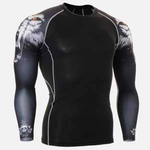 Camisetas de compresión Rash Guard para hombres, gimnasio, correr, trotar, entrenamiento, para boxeo MMA y Muay Thai - Product Image 2