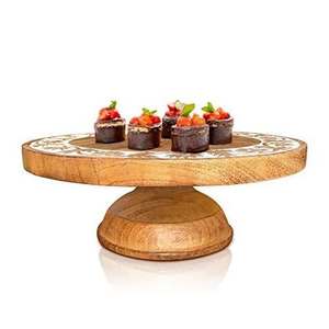 Elegante <span class=keywords><strong>Alzata</strong></span> per <span class=keywords><strong>Torte</strong></span> in Legno Ecologico con Base Larga e Finitura Naturale per Matrimoni, Compleanni e Allestimento Tavoli Dessert - Product Image 1