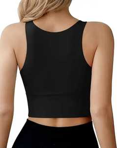 เสื้อครอปถักคอตตอนแขนกุดคอสูงลำลองสำหรับผู้หญิง2025ดีที่สุด - Product Image 2