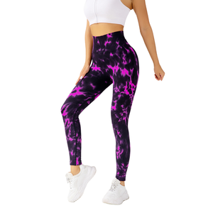 Powerstride High Waist Gym <b>Tights</b> Breathable Compression Fashion Workout Leggings <b>Knitted</b> Fabric with Logo on Waist - Product Image 4