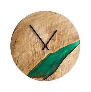 Reloj de pared de madera epoxi verde decorativo para el hogar de diseño moderno de alta calidad único para el hogar y las oficinas última colección - Product Image 1