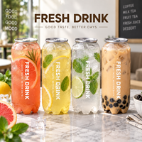 Bouteilles de jus en plastique transparent de 400 ml en gros, bocaux PET vides uniques pour l'eau, le café, le thé au lait et les jus de fruits