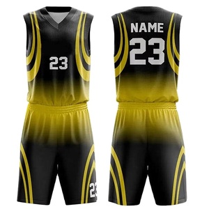 Tenues de basketball sur mesure de qualité professionnelle, uniformes de basketball, ensemble de maillots de basketball sans manches 100% polyester - Product Image 1