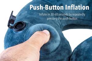 WOQI หมอนรองคอรูปตัว U,หมอนรองคอเป่าลมสำหรับเครื่องบินหมอนเดินทางหมอนสะดวกสบายมี3สี - Product Image 6