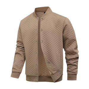 2025 conceptions personnalisées hommes toile enduit de haute qualité broderie personnalisée marron Letterman veste - Product Image 4
