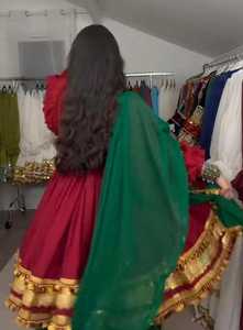 Robe de luxe pour femme en mousseline de soie et coton Afghani avec travail manuel complexe pour les mariages et les occasions festives dans toutes les tailles - Product Image 3