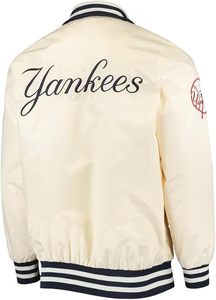 แจ็คเก็ตบอมเบอร์บาสเก็ตบอล NY Yanks คุณภาพสูงขายส่ง แฟชั่นสำหรับสุภาพบุรุษ ระบายอากาศได้ดี พร้อมโลโก้แบบกำหนดเอง - Product Image 3