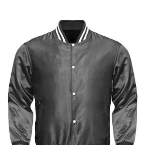 Custom Fashion High Quality Men <b>Plain</b> Satin Customized Style <b>Jacket</b> New Comfortable Satin <b>Varsity</b> <b>Jacket</b> - Product Image 3