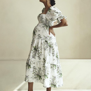 Vestido de Maternidad Corto con Mangas Cortas para Mujer, Estilo 2025, Mono de Gasa Tejida Transpirable para Lactancia, Ropa de Embarazo, Nuevo Estilo - Product Image 2