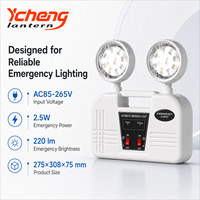 ABS Doppel-LED-Notfall-Sicherheitsleuchte 3,7V 1800mAh Lithium-Standby-Batterie 3 Stunden Notbetrieb für Innen- und Außenbereich