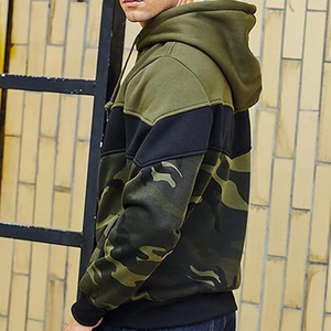 Sudadera polar con capucha y estampado atlético de otoño para hombre, sudaderas con capucha de bloque de color con estampado digital - Product Image 4