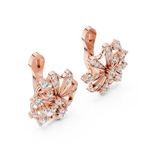 Pendientes de Oro Rosa de 14K con Diamantes Redondos Cultivados en Laboratorio para Mujer, Joyería Fina de Lujo Certificada, Elegante para Novia - Product Image 5